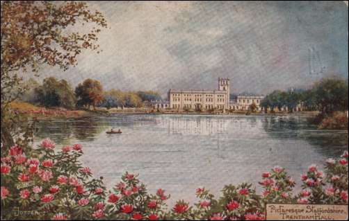 Distance view of the Hall over the lake. 1910