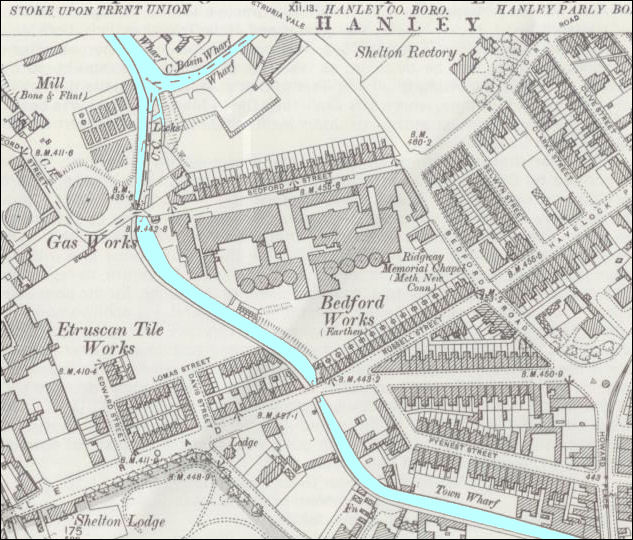 Ridgway's Bedford Works - 1898 map