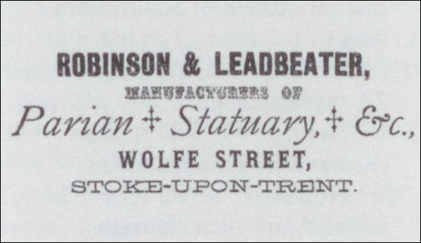 Robinson and Leadbeater - 1882 & 1889 advert from Keates' directory