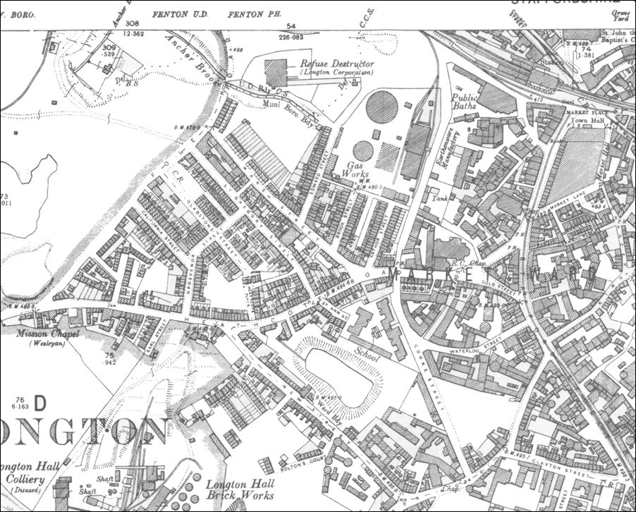 larger area on the 1898 map - St. Gregory's Works are to the left of the Gas Works