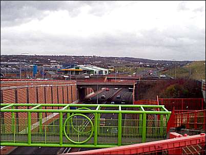 Footbridge across to A50