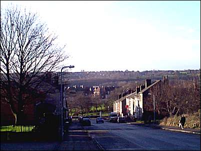 View looking down Hall Street to Church Square at the bottom