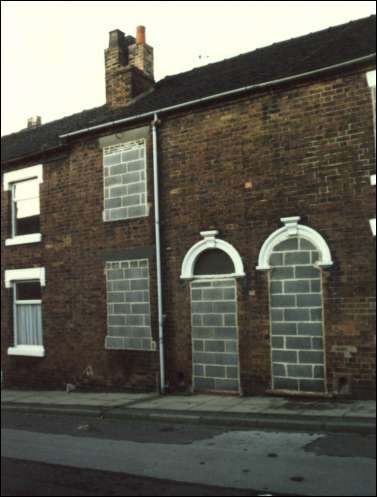 Old terraced houses ready for demolition in Hardinge Street 