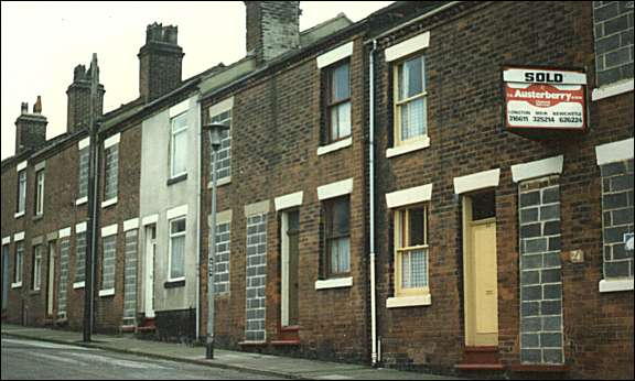 Old terraced houses ready for demolition in Herbert Street 