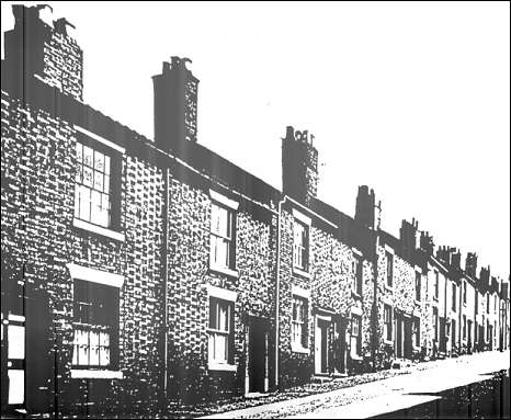 Houses in Piccadilly Street, Tunstall in about 1955