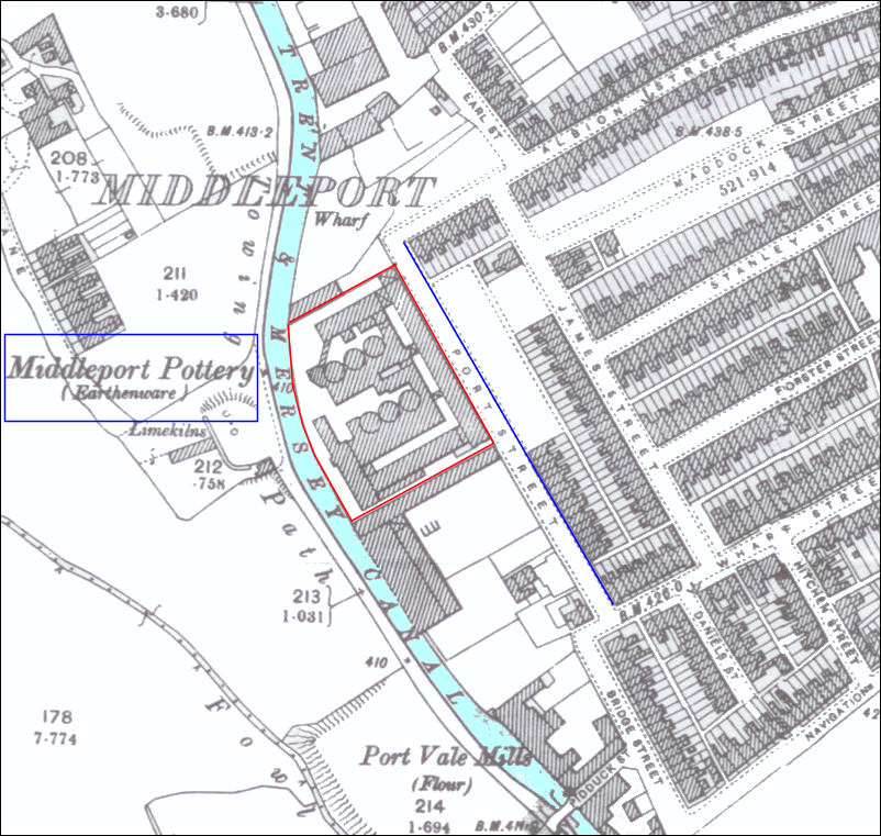 1898 map shows that only half of Port Street is laid out with houses at this time 