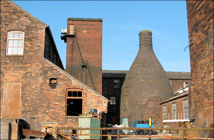 the factory yard with the mangle and the bottle oven
