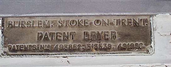 Burslem, Stoke-on-Trent. Patent Dryer
