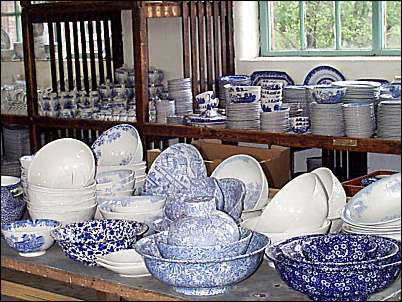 The world famous blue Calico ware