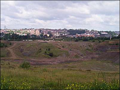 view of the quarry from alongside the Fenton manor roadway