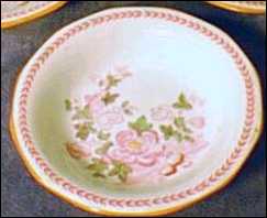 Fruit bowls in the Calyx Rose pattern by Adams,  