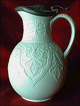 LOVELY TYROL WHITE STONEWARE JUG BY WILLIAM BROWNFIELD